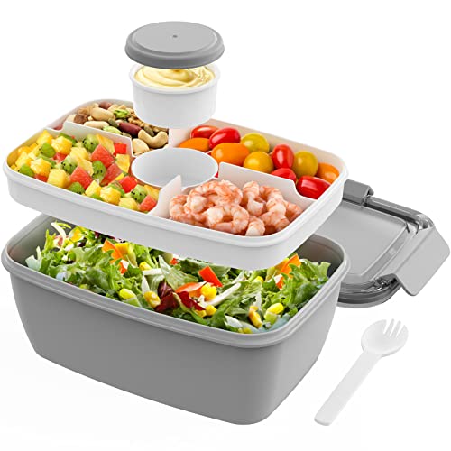 68oz Salad Lunch Container with 4 Compartments Tray