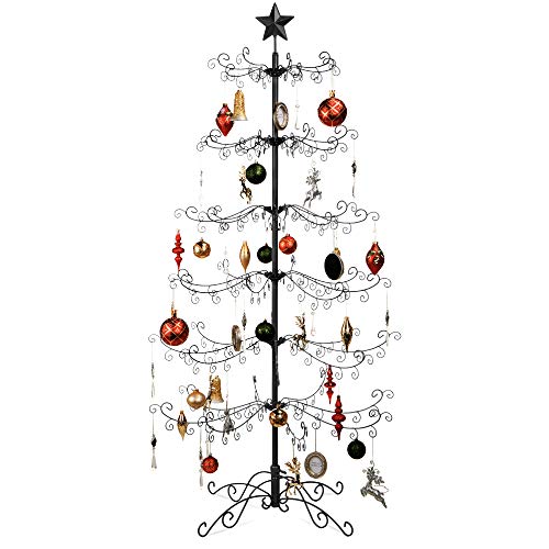 6ft Wrought Iron Ornament Display Christmas Tree
