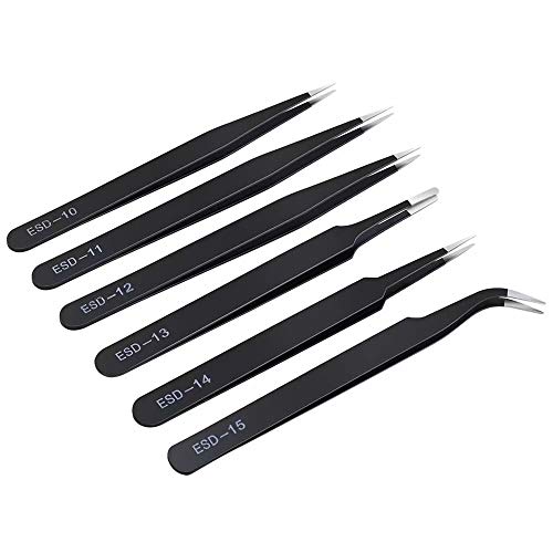 6PCS Precision Tweezers Set by kaverme