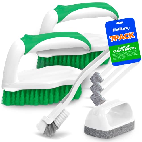 5 Pack Kitchen Scrub Brush Set with Ergonomic Handle, Deep Cleaning Brushes