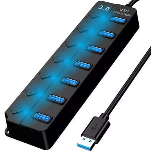 7 Port USB 3.0 Hub with On/Off Switches