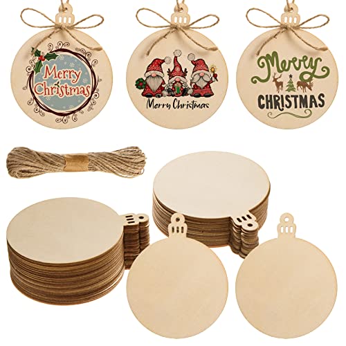 72 Pcs Wooden Christmas Ornaments