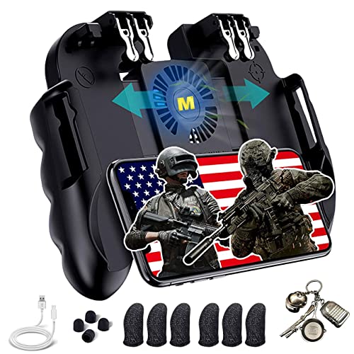 8-in-1 PUBG Mobile Phone Game Controller with Cooling Fan