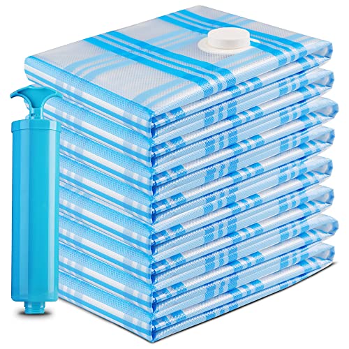 8 Jumbo Vacuum Storage Bags for Clothes, Comforters, and Blankets