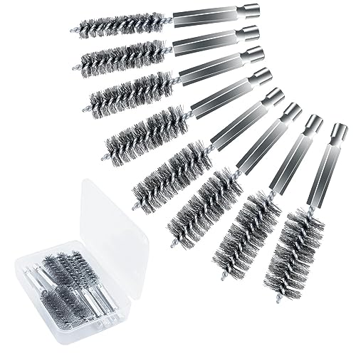 8 PCS Stainless Steel Bore Brush Drill Brushes for Cleaning