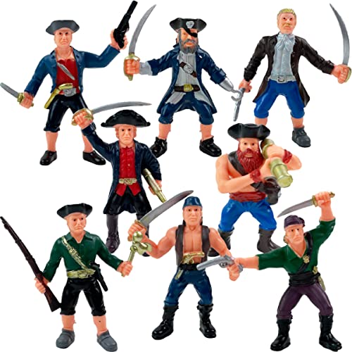 8 Piece Pirate Action Figures Playset