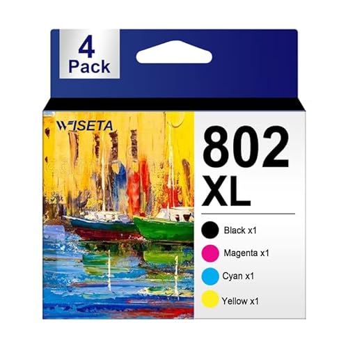 802XL Ink Cartridges Remanufactured Combo Pack for Epson Printers