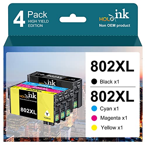 802XL Ink Cartridges Remanufactured Replacement for Epson 802 Ink Cartridges