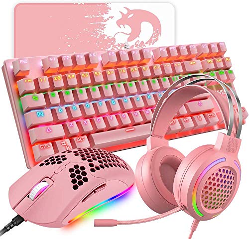 87 Key Rainbow Mechanical Keyboard Mouse Combo