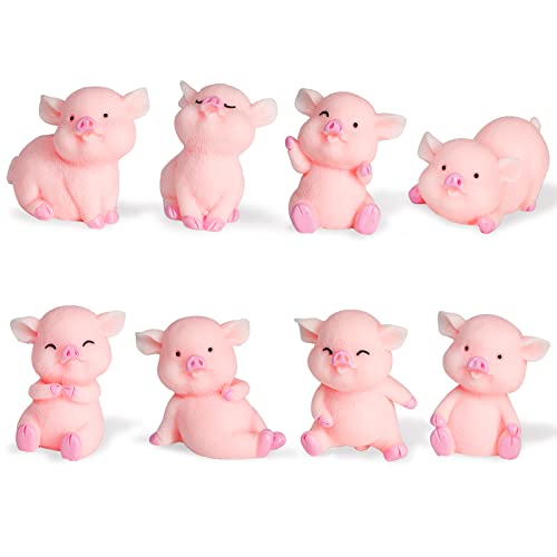 8pcs Miniature Pig Figurines