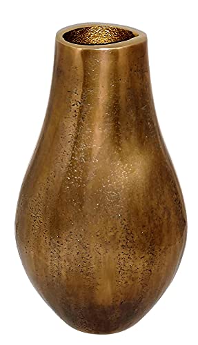 9-inch Aluminum Vase - Rare Indian Decor - Antique Bronze Finish