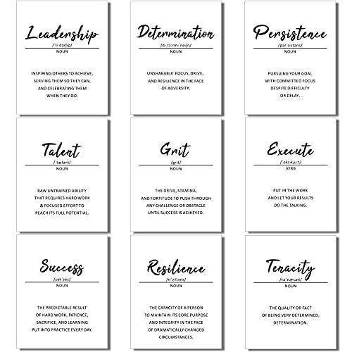 9 Pieces Inspirational Phrases Wall Art Prints Motivational Sayings Quote Poster Positive Print Decoration for Teens Adults Living Room Office Classroom College Decor, Unframed, 8 x 10 Inch (White)
