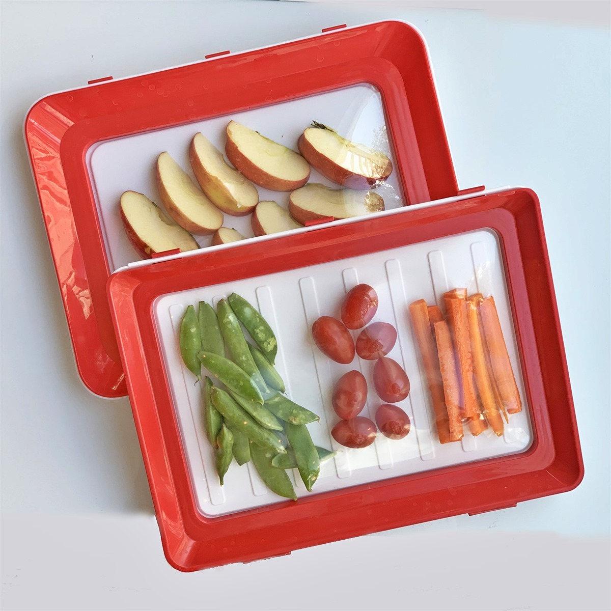 Food Preservation Tray Creative Plastic Kitchen Food Storage Tray Food Fresh  Organizer Reusable Serving Trays