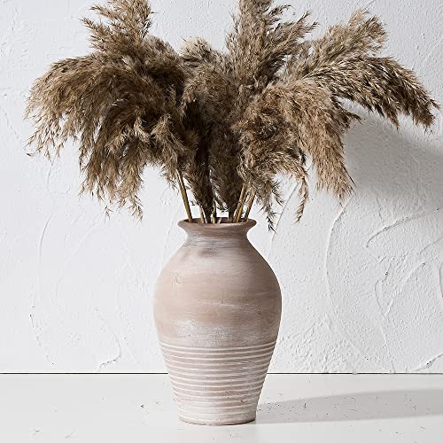9.2 inch Whitewashed Terracotta Vase