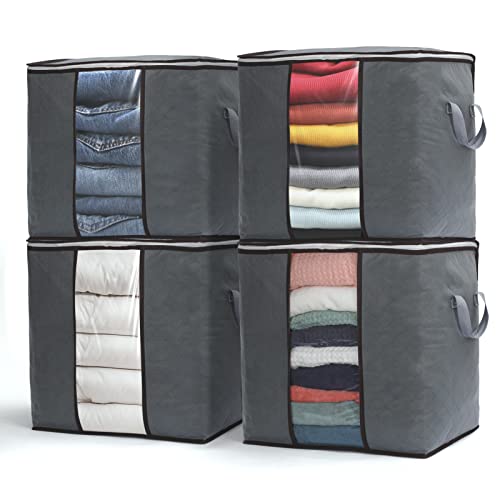 90L Large Clothes Storage Bags - Closet Organizer and Storage Container