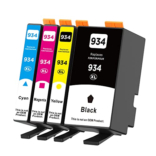 934XL and 935XL Ink Cartridges Compatible for HP 934 935 XL Combo Pack, for Officejet Pro 6830 6230 6835 6812 6815 6820 6220 6800 (1 Black,1 Cyan,1 Magenta,1 Yellow, 4 XL Pack)