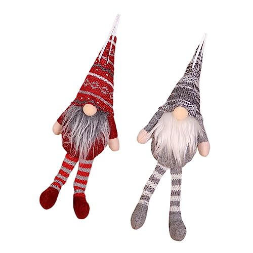 Abaodam 2 pcs 1 Set Decors for Gift Holiday Claus Ornaments Lovely Elf Creative Christmas Party Winter Gadgets Nordic Scandinavian Funny Decorations Household Table Plush Red Gnomes Novel