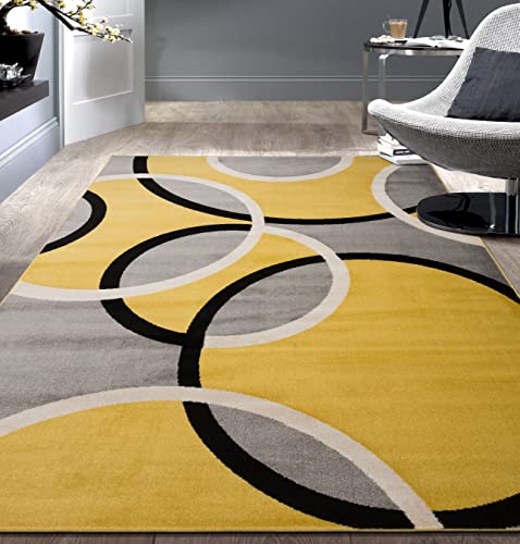 Abstract Circles Easy Maintenance Area Rug