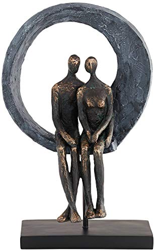 Abstract Couple Antique Brass Sculpture