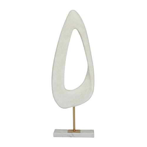 Abstract Cut-Out Sculpture with Marble Stand