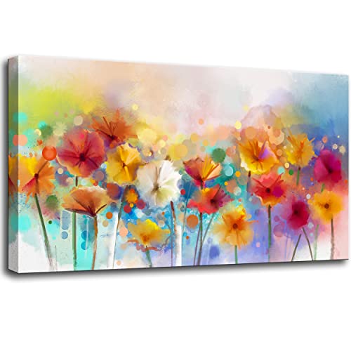 Abstract Floral Canvas Wall Art for Living Room
