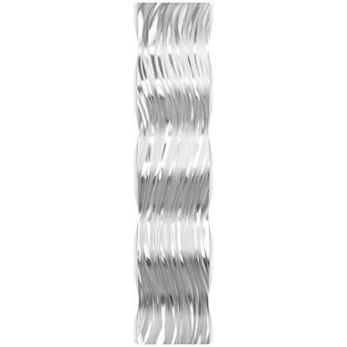 Abstract Metal Art 'Silver River Wave' - Contemporary Wall Sculpture