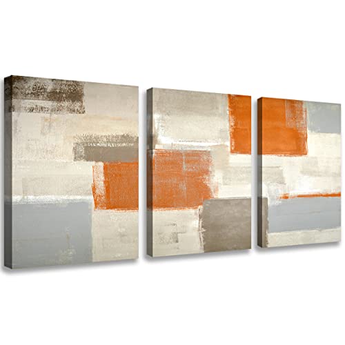 Abstract Orange and White Wall Art