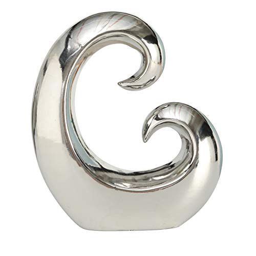 Abstract Silver Curl Sculpture