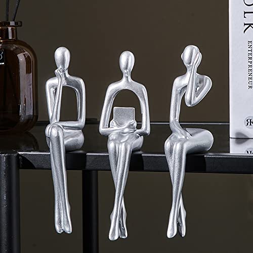 Abstract Silver Decor Thinker Statue Ornaments