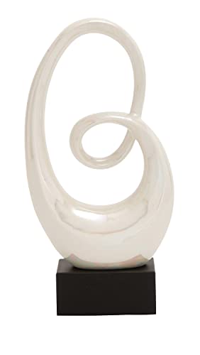 Abstract Swirl Sculpture with Black Base