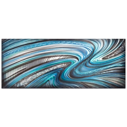 Abstract Wall Art 'Beyond the Waves' by Nicholas Yust - Urban Decor Contemporary Color Layers Artwork on Metal