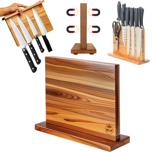 Acacia Wood Double Sided Magnetic Knife Block