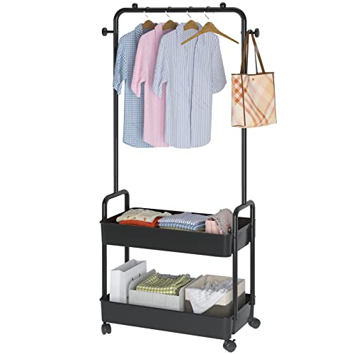 ACCSTORE Clothing Rack with Storage Shelf