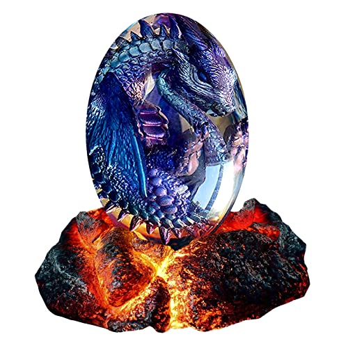 ACOCOFE Dragons Egg - Handmade Lava Dragon Egg with Luminous Base