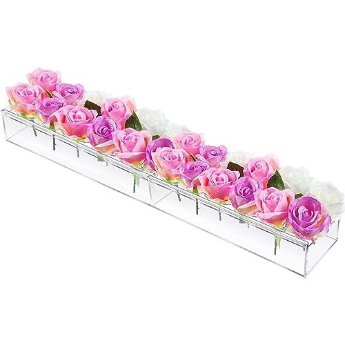 Acrylic Flower Vase Rectangular Centerpiece for Home Decor