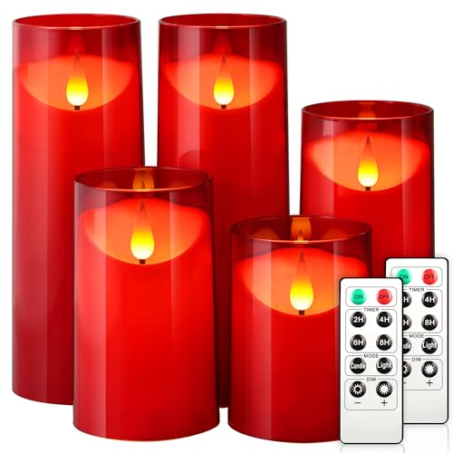 Acrylic LED Pillar Candles Battery Operated