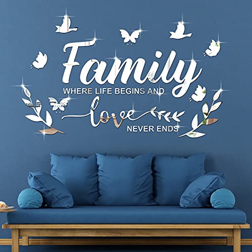 Acrylic Mirror Wall Decal Stickers for Family Decor