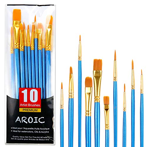 Children's Paint Brushes,13 Pieces Kids Art Paint Brush Sponge Paint  Brushes, Childrens Artist Paint Brushes Set For Watercolor, Oil, Acrylic,  Face Pa