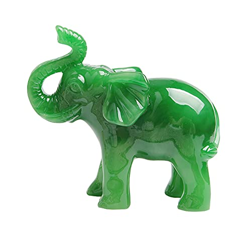 Acxico Jade Green Elephant Statues Figurine