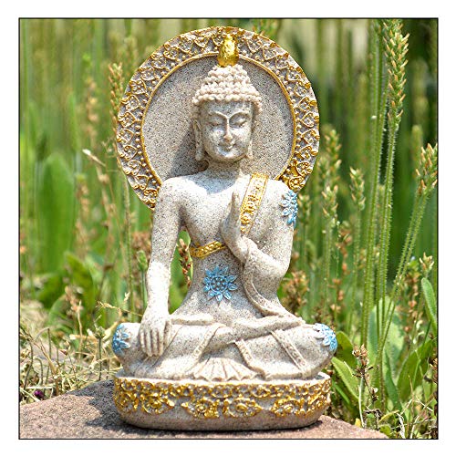 Acxico Thai Buddha Statue Resin Sandstone Yoga Meditation Zen Sculpture Sculpture Home Decoration Feng Shui Decoration