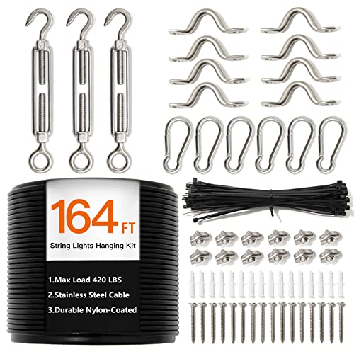 addlon 164 FT Stainless Steel Cable Hanging Kit