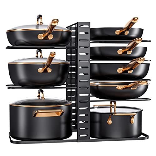 Adjustable 8-Tier Pots and Pans Organizer Rack