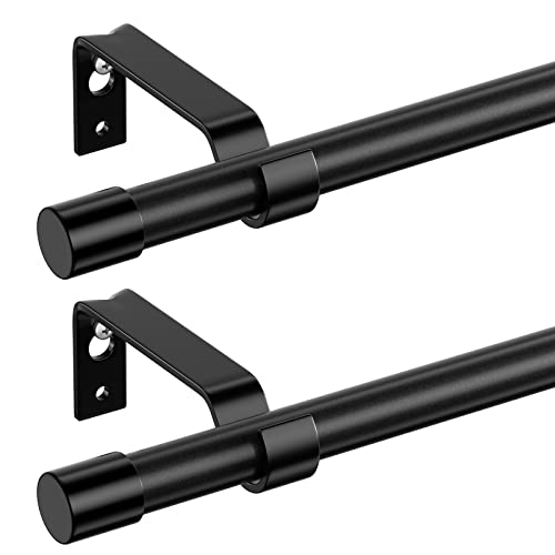 Adjustable Black Curtain Rod Set