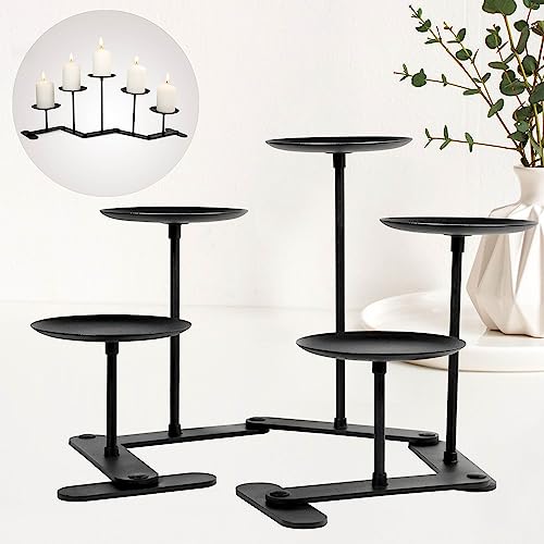 Adjustable Black Iron Candelabra Candle Holder (5 Candles)