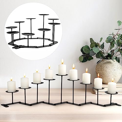 Adjustable Black Iron Candelabra Candle Holder