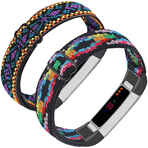 Adjustable Elastic Nylon Bands Compatible with Fitbit Alta and Alta HR Fitness Tracker