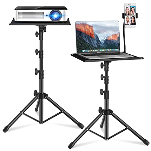 Adjustable Height Projector Stand with Phone Holder