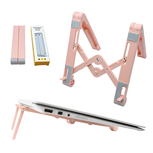 Adjustable Laptop Stand, Portable Desktop Holder 3 in 1 Laptop Riser Holder for Phone,Ipad, Computer (Pink)