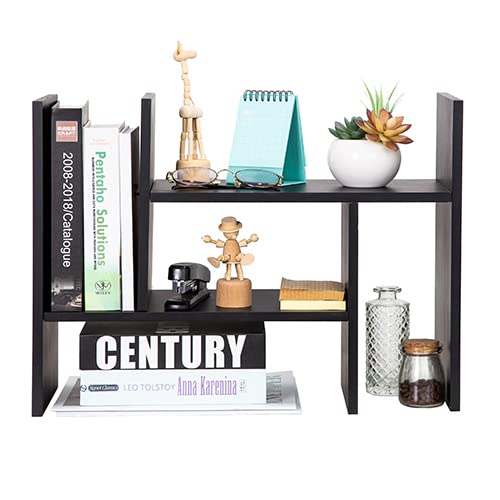 Adjustable Natural Wood Display Book Shelf Stand Rack