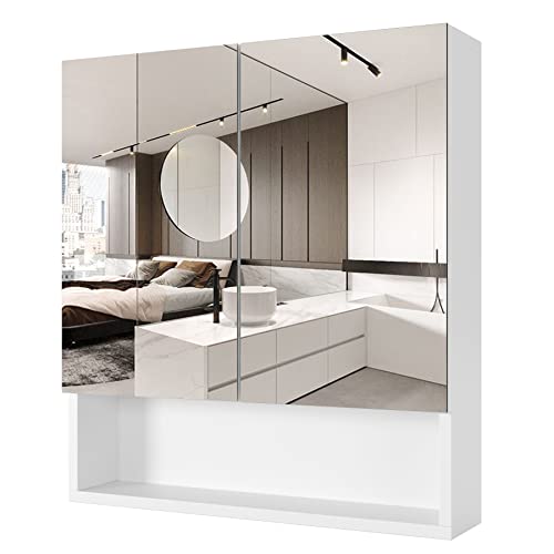 Adjustable Shelf Bathroom Medicine Cabinet with Mirrors